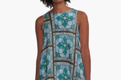 JewelBox-Art-Stained-Glass-Window-Green-A-line-Dress